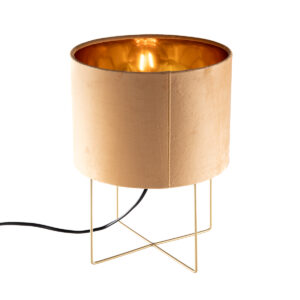 Modern table lamp yellow with gold - Rosalina