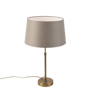 Table Lamp Bronze with 35cm Linen Taupe Shade - Parte