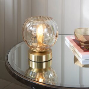 Dimple Champagne Glass Shade Table Lamp In Brass