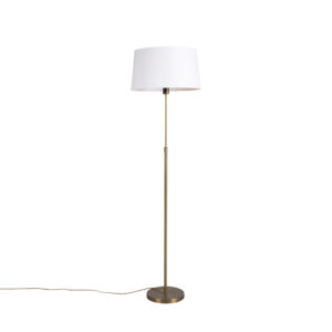 Floor Lamp Bronze with 45cm White Linen Shade - Parte